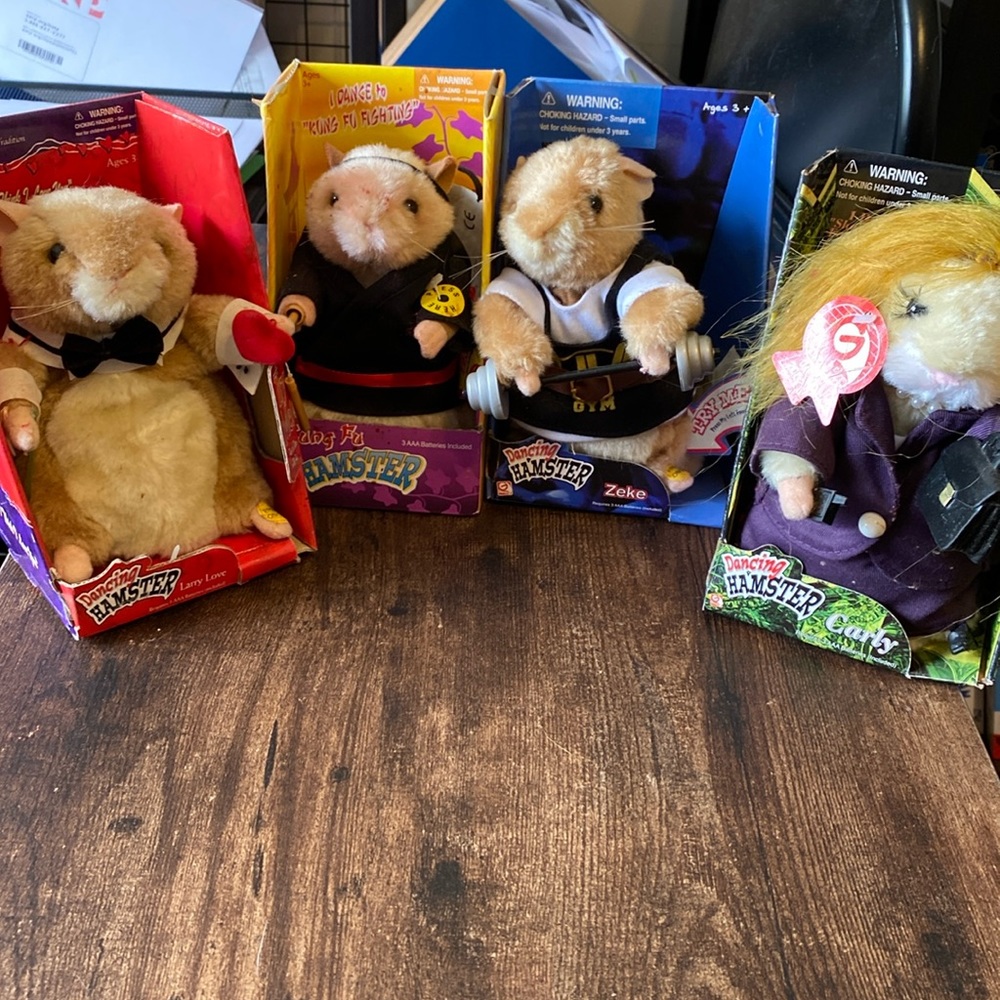 Assorted Dancing Hamsters set of 4 Vintage 2001-2002